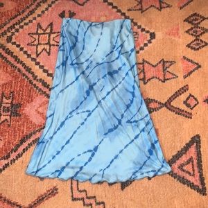 Midi skirt blue tye dye